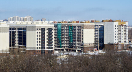 construction of new multi-storey residential buildings. the new district of the city.