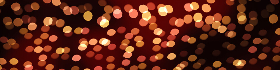 Wall Mural - wide bokeh lights background banner