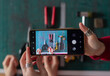 © Dasha Lapshina - Designer blogger taking photos for sewing blog on mobile