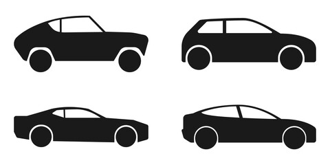 Wall Mural - car. cars icons, isolated. black car vector icons. automobile. vector illustration