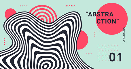Poster - Abstract background with optical illusion. Modern pattern. Striped backdrop vector design.