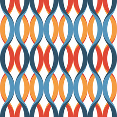 Wall Mural - Colorful Seamless Wavy Pattern Tile