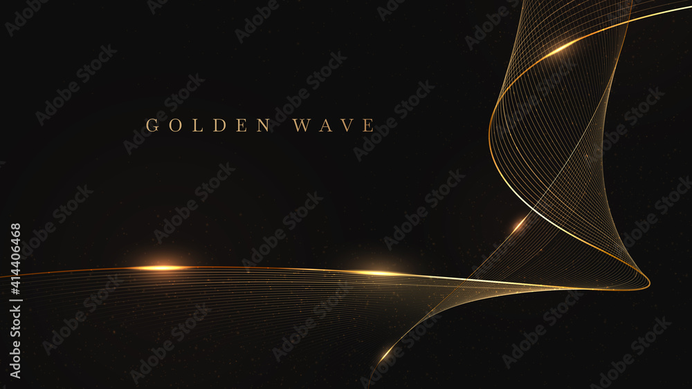Golden wave on black background , luxury modern concept. vector ...