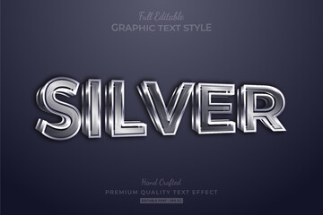 Sticker - Silver 3D Editable Text Effect Font Style