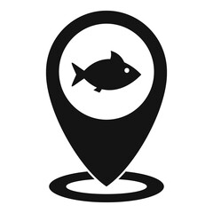 Wall Mural - River fish location icon. Simple illustration of river fish location vector icon for web design isolated on white background