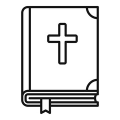 Sticker - Holy bible icon. Outline holy bible vector icon for web design isolated on white background