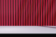 © kittikorn Ph. - 3d rendering. Empty red podium for product minimal presentation. cosmetics stand, Chinese New Year, Happy New Year. Valentine's Day, banner, sale. Product presentation blank display.