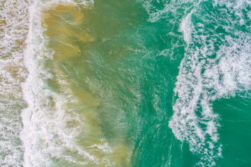  Aerial view sea beach turquoise seas water azure beach nature summer vacation