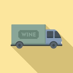 Canvas Print - Wine truck icon. Flat illustration of wine truck vector icon for web design