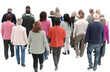 © ASDF - Group of people walking back rear view