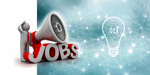 Sticker - opportunity  Job Concept 3d illustration
