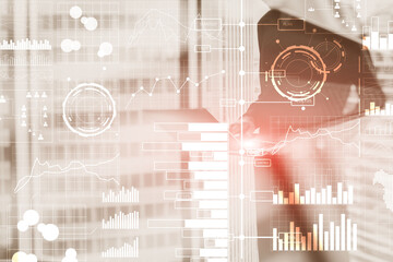 Wall Mural - business modern technology. bi business intelligence concept on virtual screen