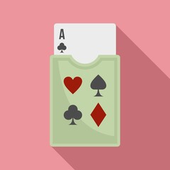 Sticker - Casino play cards icon. Flat illustration of casino play cards vector icon for web design