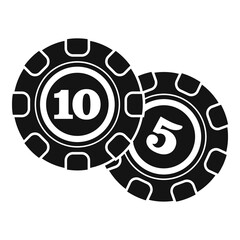 Sticker - Casino chips icon. Simple illustration of casino chips vector icon for web design isolated on white background