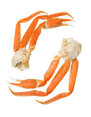 Snow crab  clusters  on a white  background.