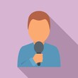 © anatolir - Tv presenter icon. Flat illustration of tv presenter vector icon for web design