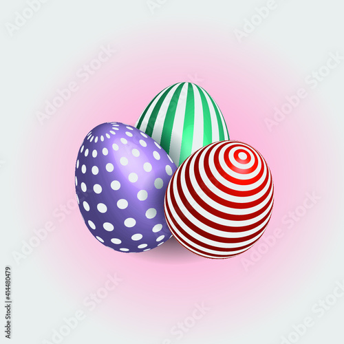 A group of three Easter eggs with a 3D effect © Ирина Щербакова