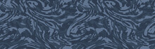 Stylish Zebra Pattern Camouflage, Modern Fashion Design. Grunge Camo Military Uniform. Blue Navy Sea Shade Color, Fashionable, Fabric. Vector Seamless Texture.