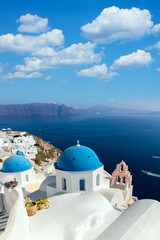 Wall Mural - Famous Oia town cityscape at Santorini island in Greece