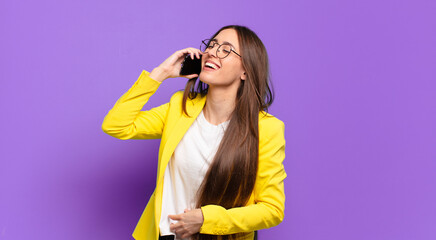 Wall Mural - tty woman showing her cell screen.