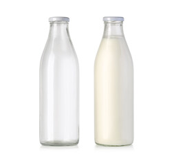 Sticker - empty glass milk bottles