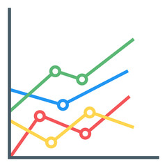 Poster - 
A flat icon of graphical representation
