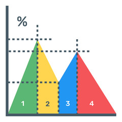 Sticker - 
A multi layered chart icon in flat design
