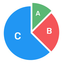 Canvas Print - 
A modern infographic showing multi pie chart in flat icon
