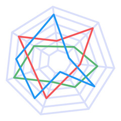Canvas Print - modern spider graph infographic in flat icon