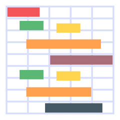 Poster - 
A perfect gantt graph icon in flat design
