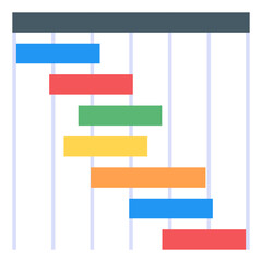 Sticker - 
A perfect gantt graph icon in flat design
