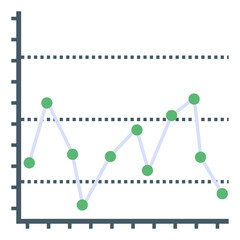 Wall Mural - 
Flat icon of control graph, editable vector
