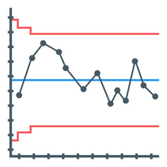 Wall Mural - 
Flat icon of control graph, editable vector
