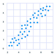 Wall Mural - a graphical representation via scatter plot, trendy flat icon