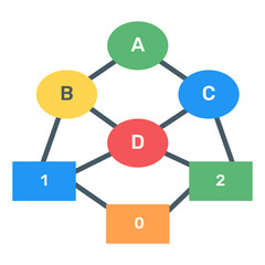 Wall Mural - 
Download flat icon of binary tree infographic, editable visual
