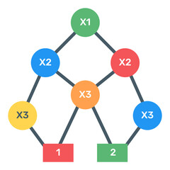 Wall Mural - 
Download flat icon of binary tree infographic, editable visual
