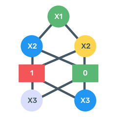 Wall Mural - 
Download flat icon of binary tree infographic, editable visual

