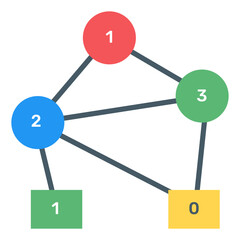 Wall Mural - 
Download flat icon of binary tree infographic, editable visual
