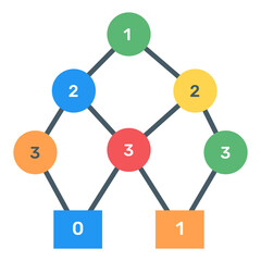 Wall Mural - 
Download flat icon of binary tree infographic, editable visual
