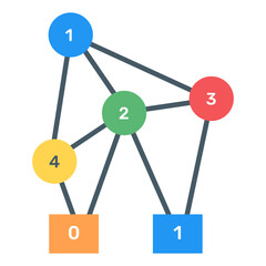Wall Mural - 
Download flat icon of binary tree infographic, editable visual
