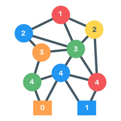Wall Mural - 
Download flat icon of binary tree infographic, editable visual
