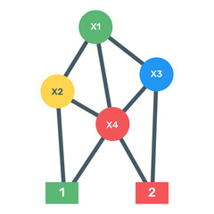Wall Mural - 
Download flat icon of binary tree infographic, editable visual
