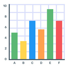 Canvas Print - a flat icon of stacked bar chart in modern editable vector