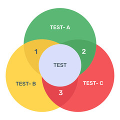 Sticker - 
A trendy flat icon of intersection diagram
