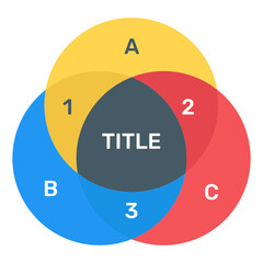 Sticker - 
A trendy flat icon of intersection diagram
