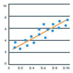 Sticker - 
Icon of scatter line graph in editable quality visual
