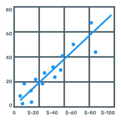 Wall Mural - 
Icon of scatter line graph in editable quality visual
