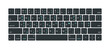 black and white keyboard, with option key characters