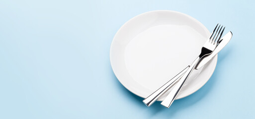 Sticker - Empty plate, fork and knife