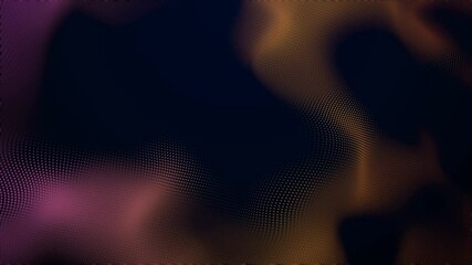 Wall Mural - abstract wireframe grid waves, ripple motion flame color gradient background 3d video animation loop